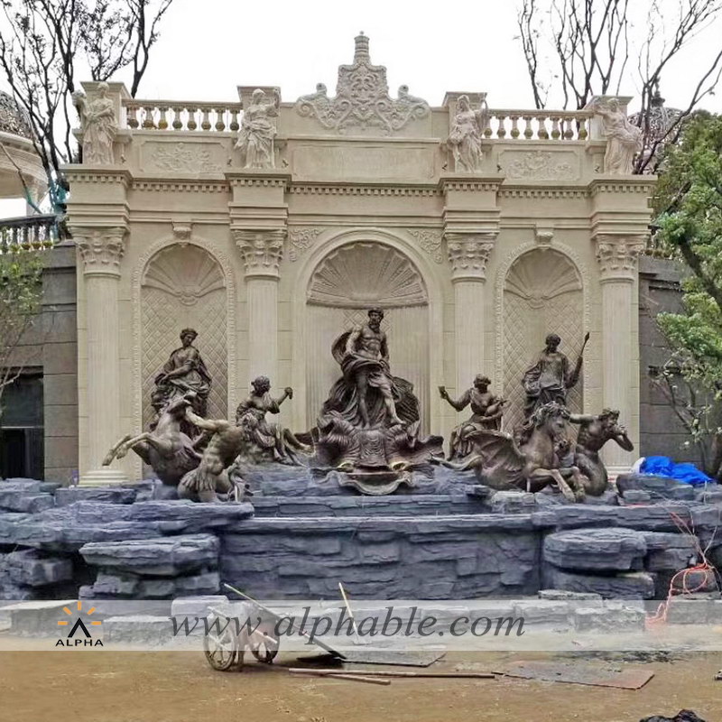 Giant bronze Neptune fountain