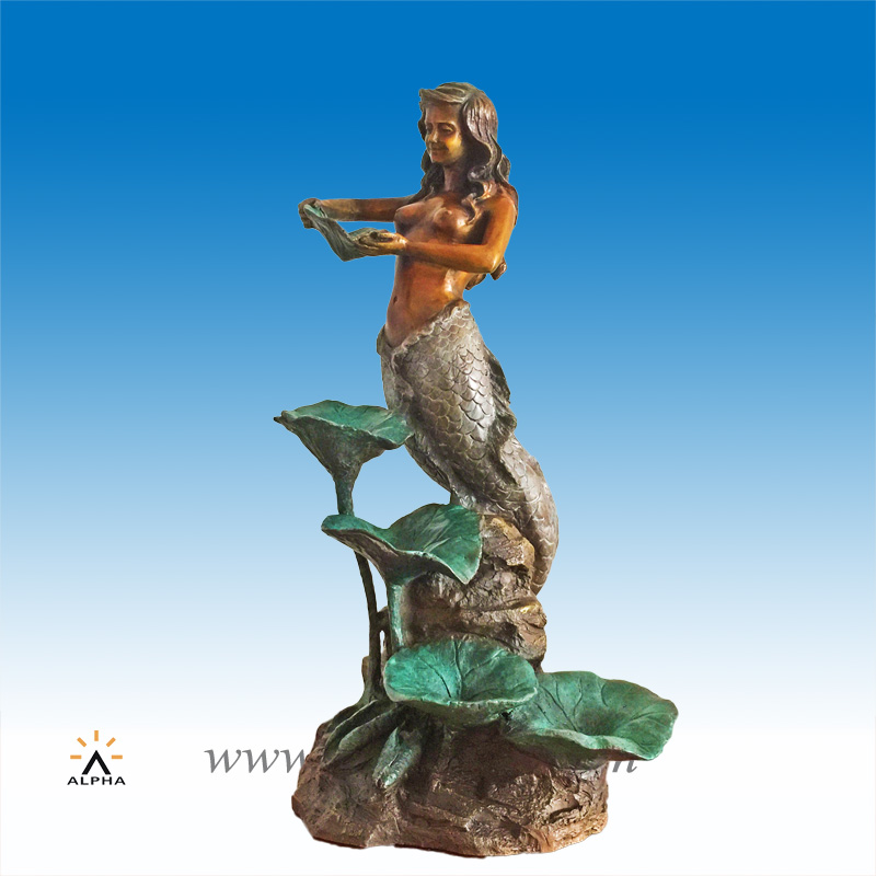 Bronze mermaid sculpture, CCF-010