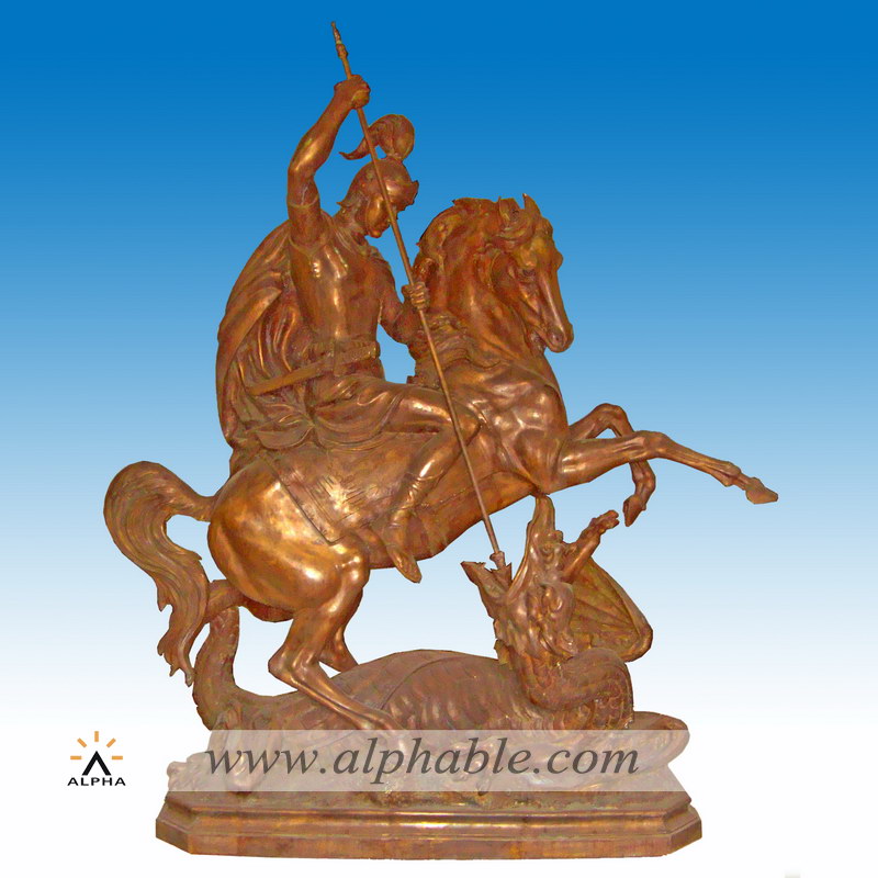 Giant bronze saint George statue