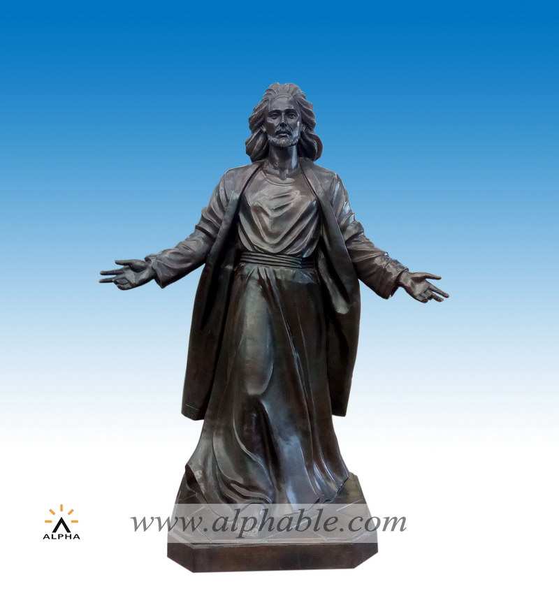 Outdoor cast bronze Jesus statue