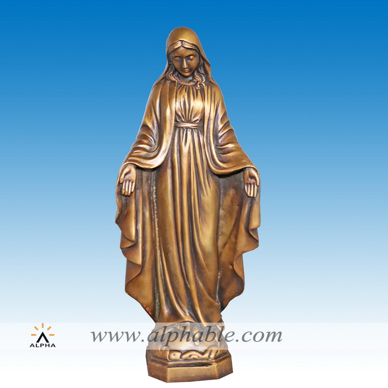 Bronze Virgin Mary sculpture