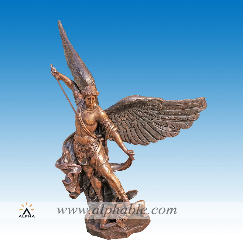 Bronze saint Michael sculpture