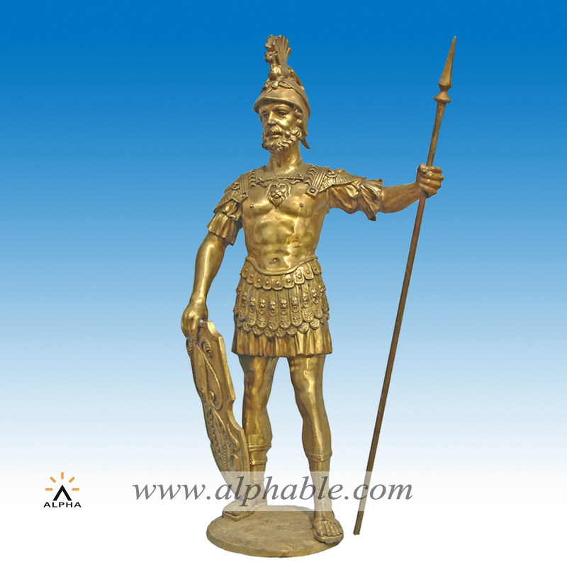 Metal casting soldier sculpture