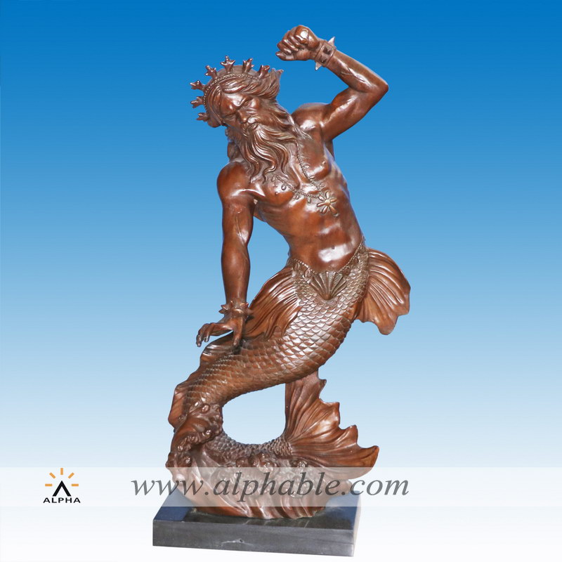 Bronze Poseidon sculpture