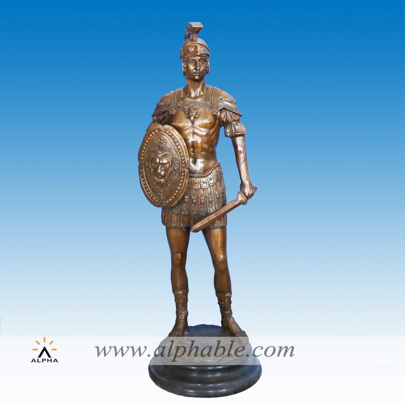 Bronze Greek soldier statue