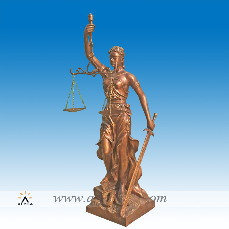 Bronze lady justice statue