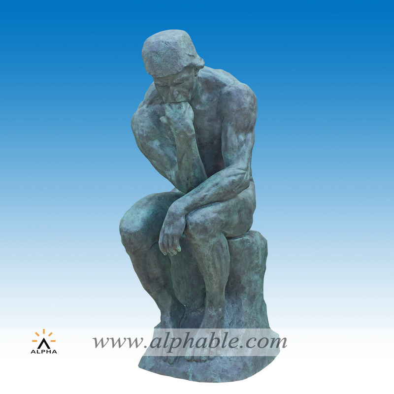 Giant size bronze thinker statue