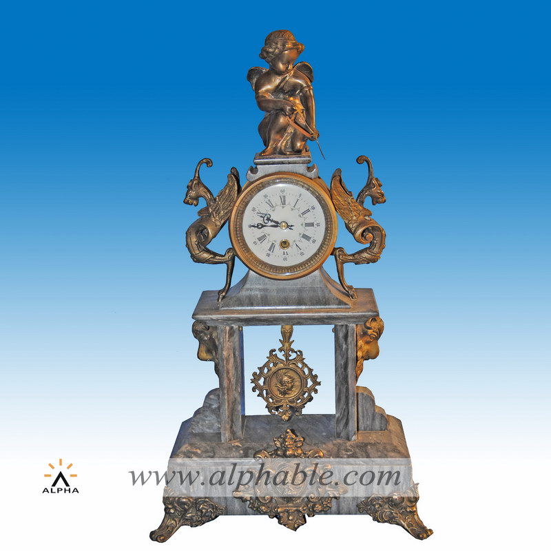 Antique brass mantel clock