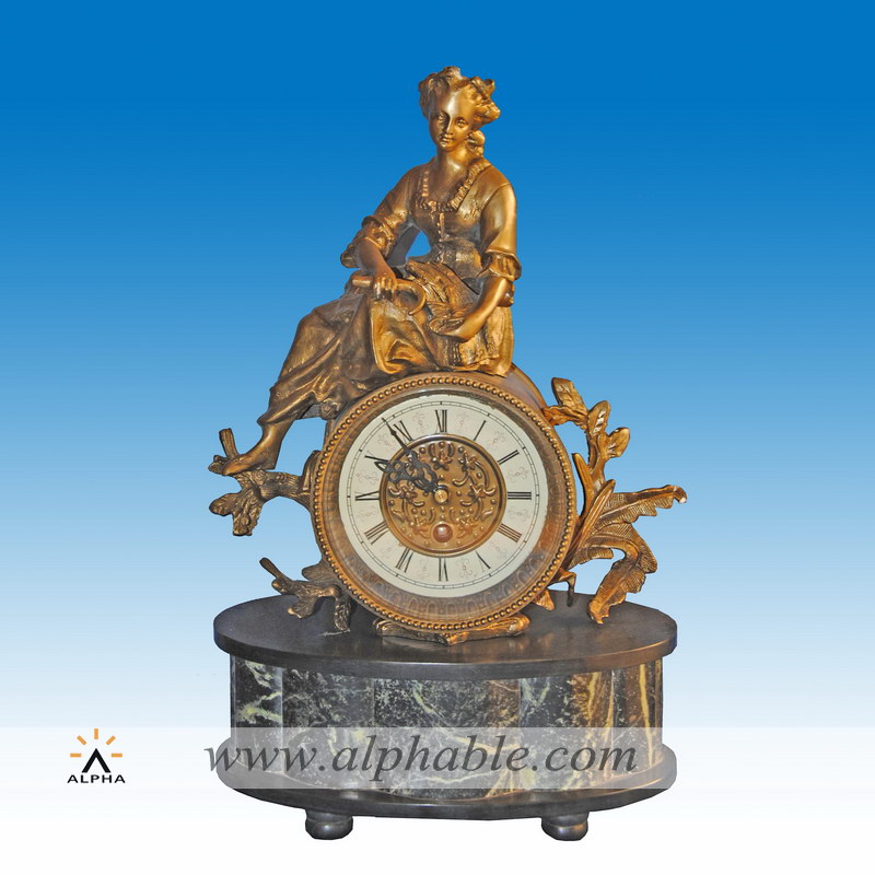 Antique bronze clock