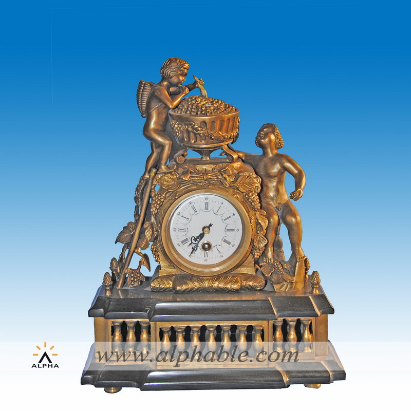 European statue copper clock, CC-001