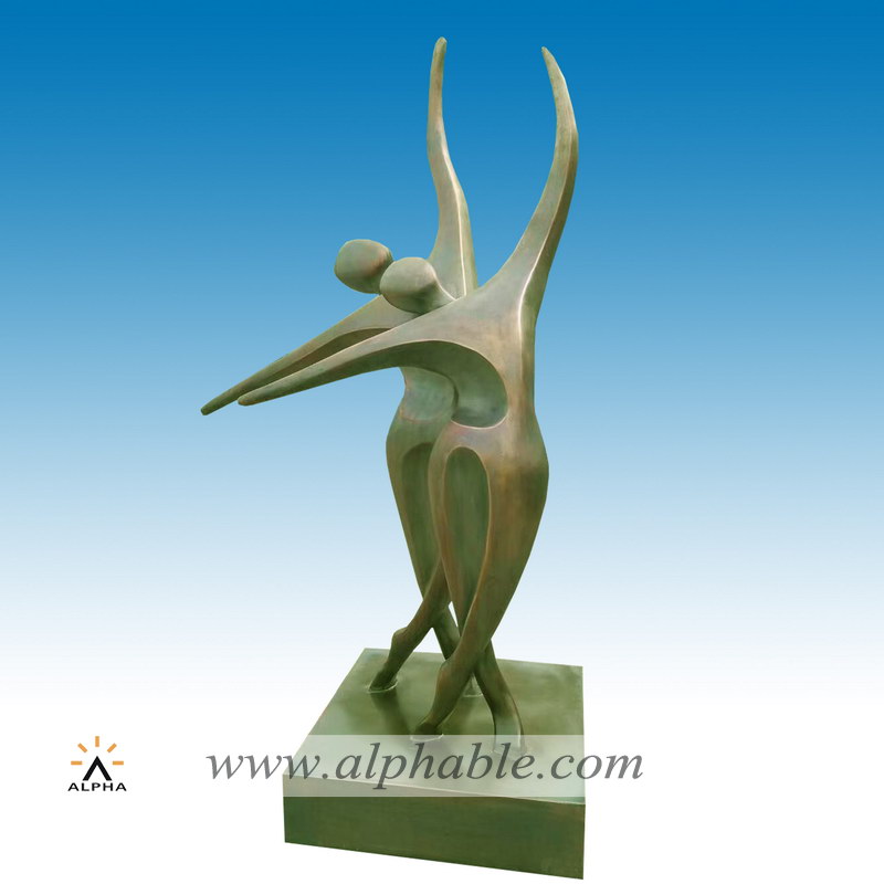 Modern bronze love theme sculpture