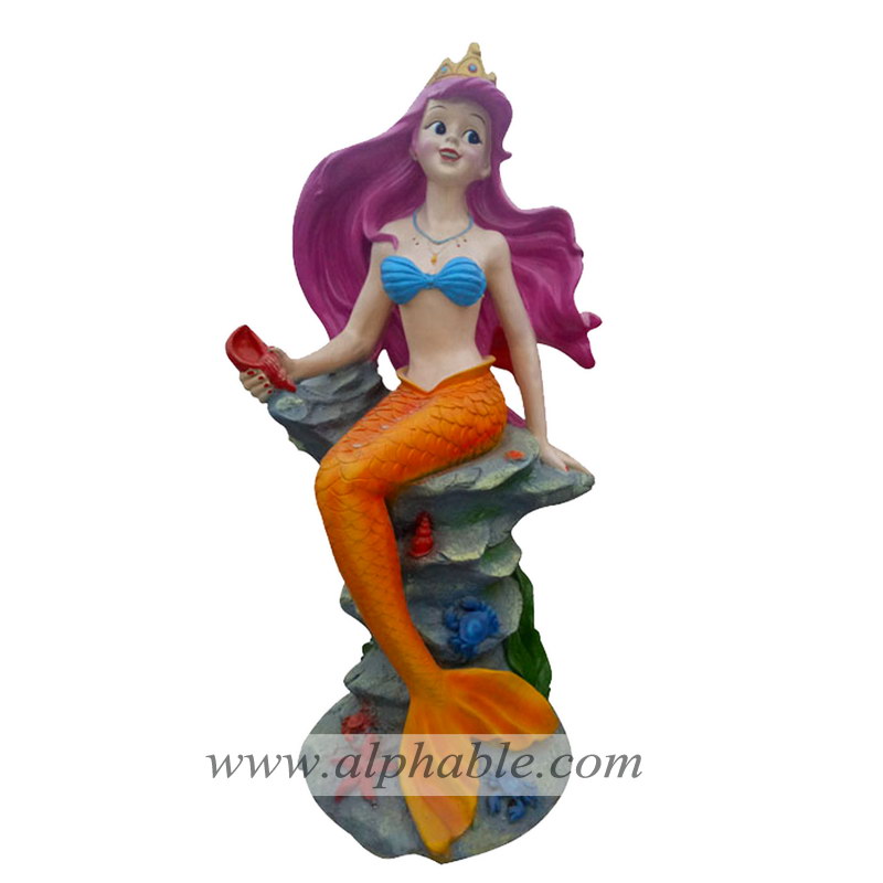 Fiberglass cartoon mermaid sculpture