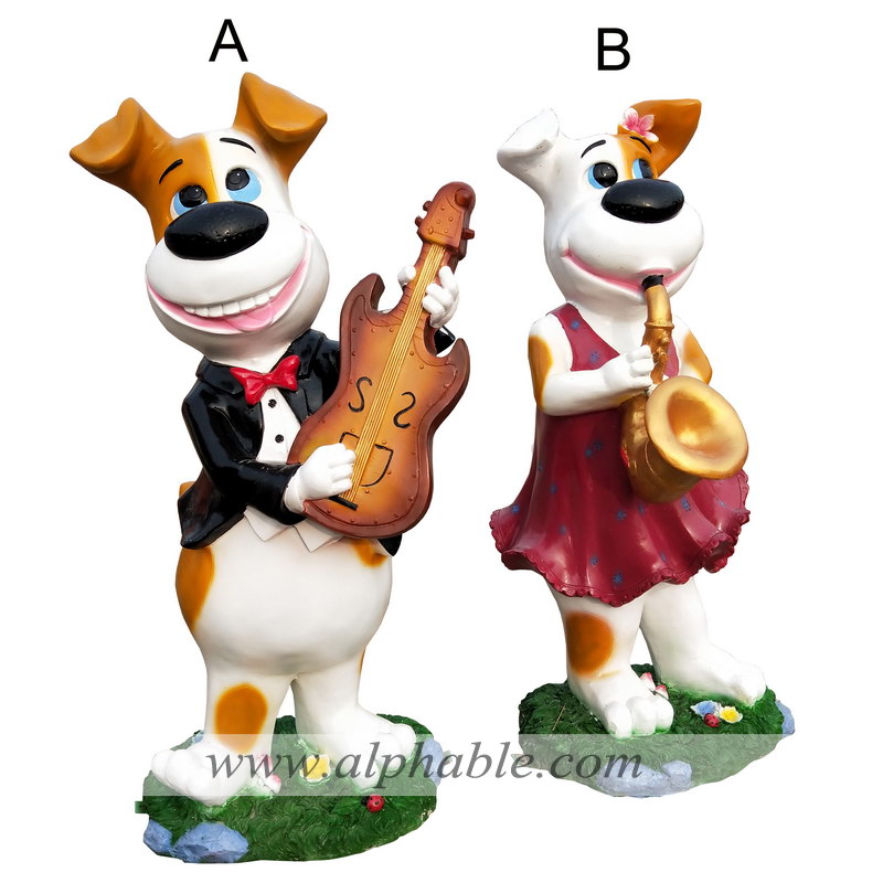 Fiberglass cartoon dog sculpture