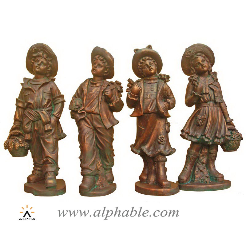 Fiberglass four season kids statues