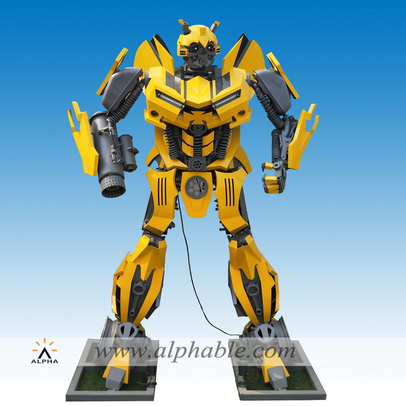 Giant metal bumblebee transformer statue