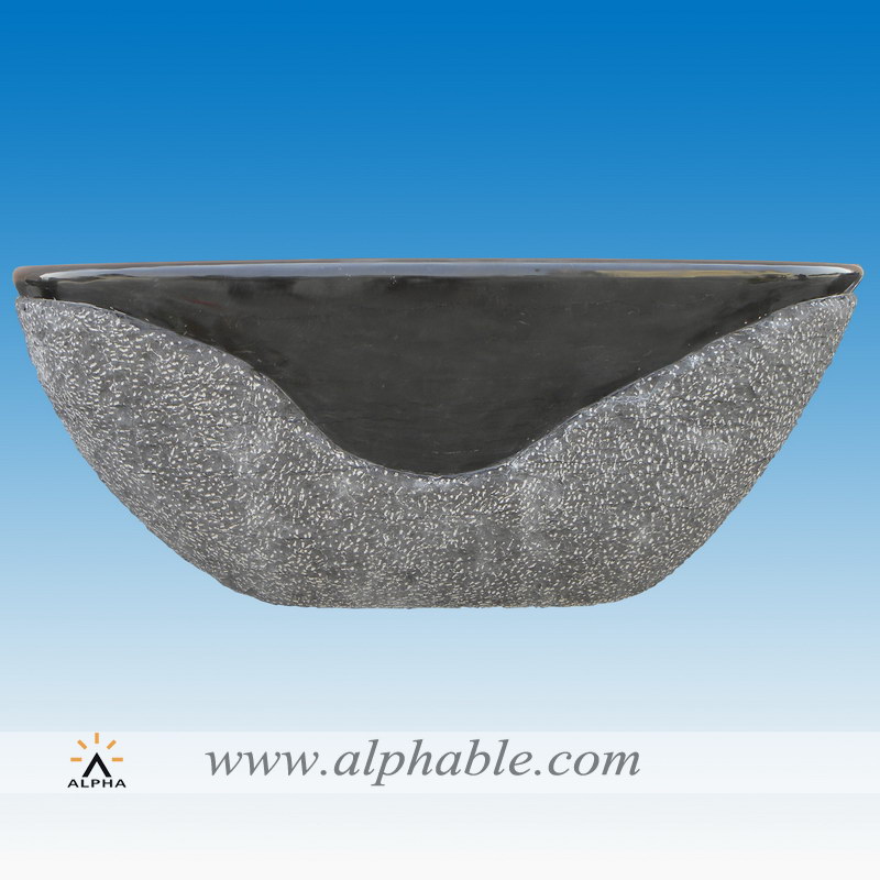 Carved black marble bathtub, ST-029