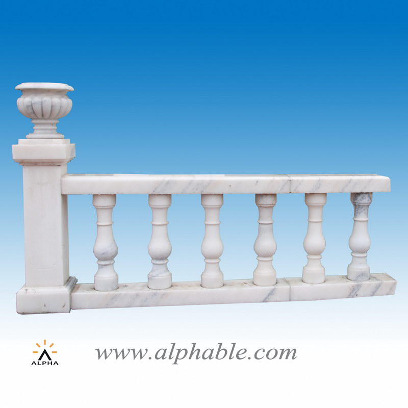 White Marble Balustrade With Vase