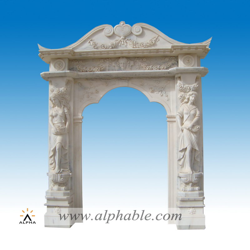 White marble statue design door frame