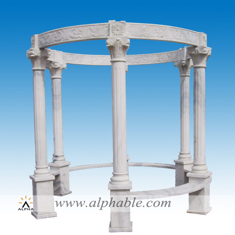 Solid stone garden gazebo