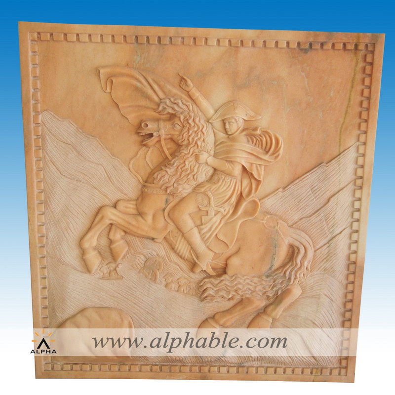 Marble horse wall relief art