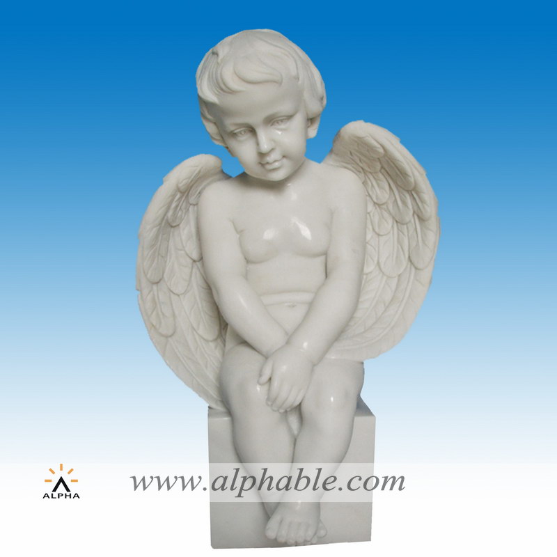 Marble cherub angel statue