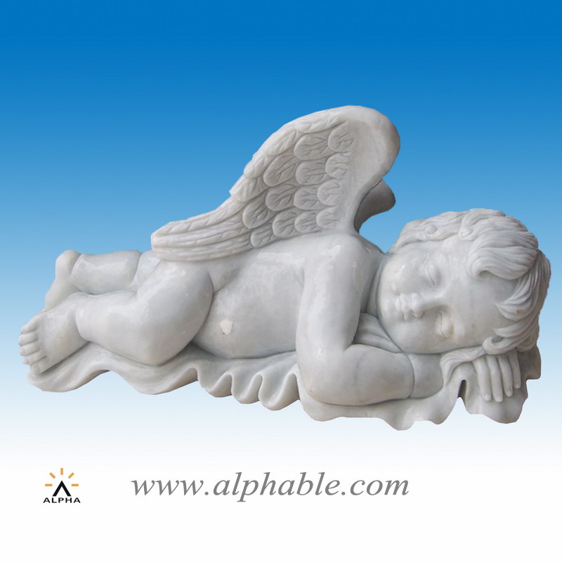 Marble baby angel statue