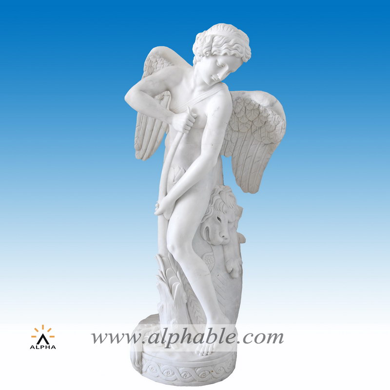 Marble angel yard statue