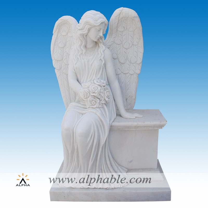Graveyard stone angel monument