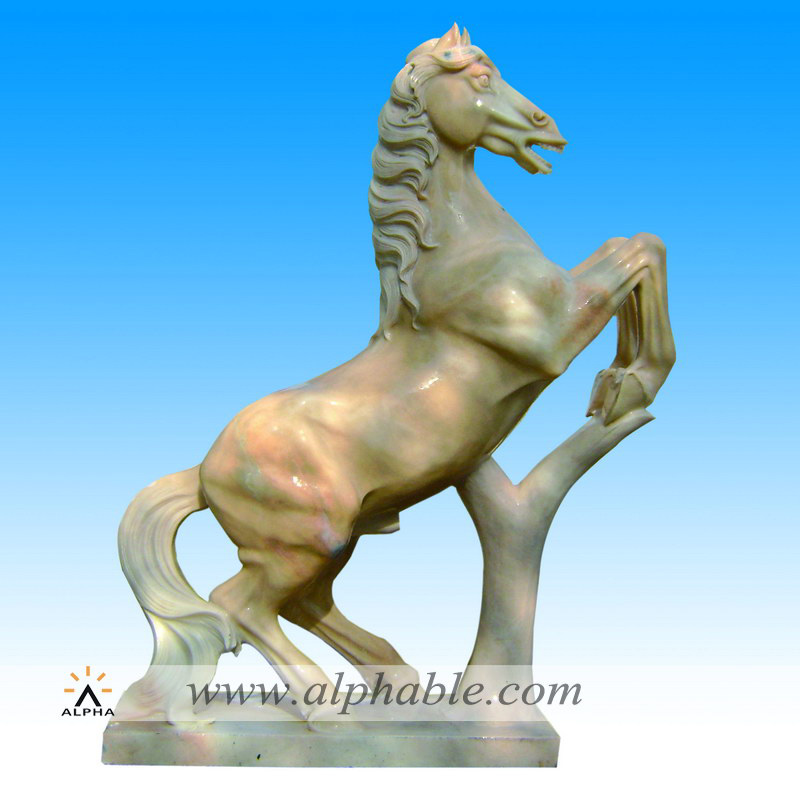 Outdoor life size marble horse statue