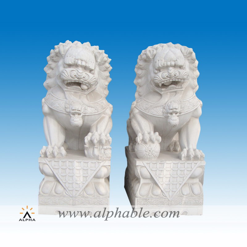 Marble Chinese lions,Chinese foo dog statue sculpture