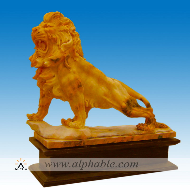 Carved marble lions sculpture