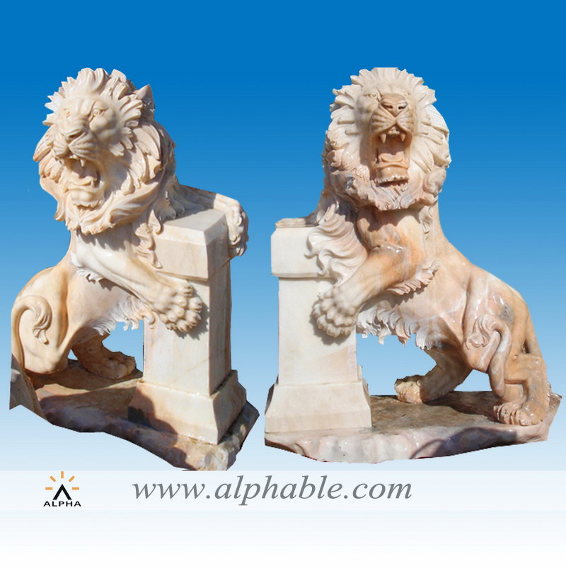 Gate side deocration marblelion statues