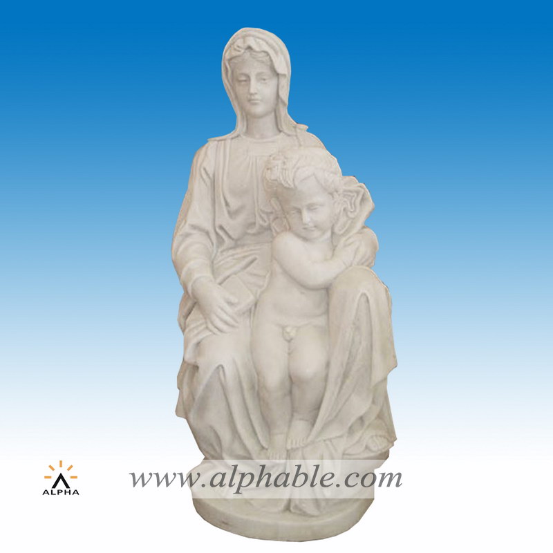 White marble Virgin Mary marble statue