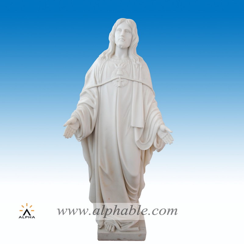 White marble welcome Jesus statue