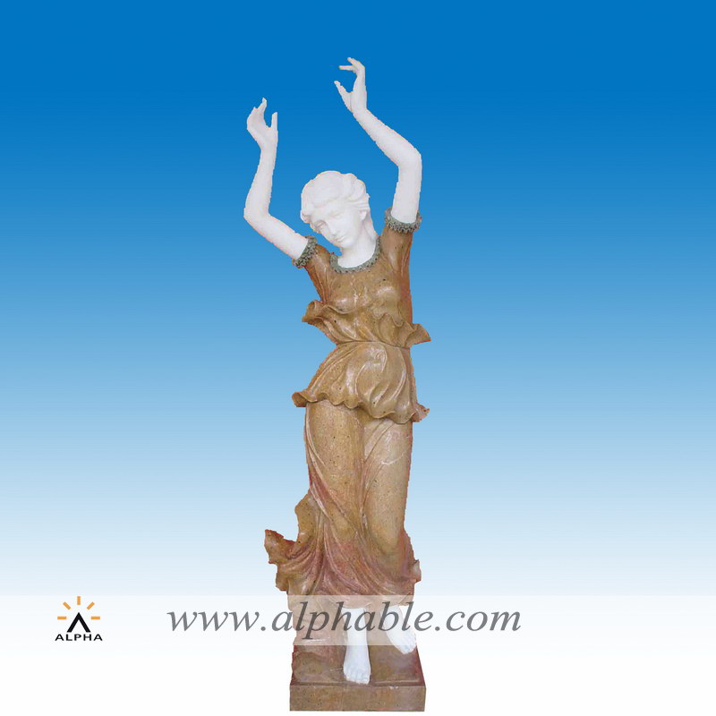 Outdoor female marble sculpture
