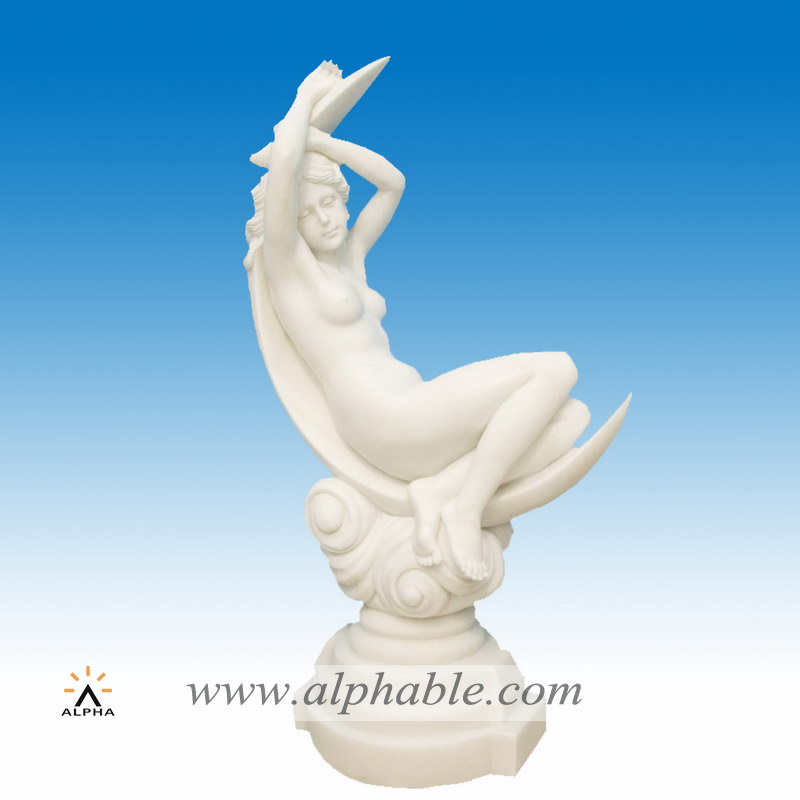 Marble moon goddess statue