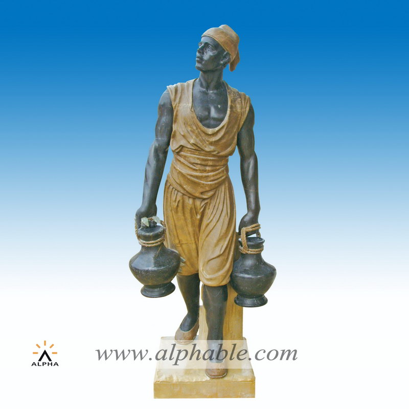 Marble black man sculpture