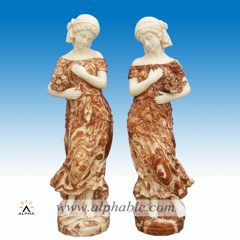 Beautiful stick girl marble statues