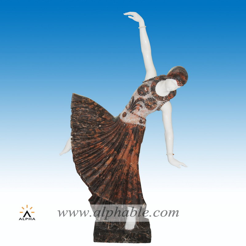 Marble dancing girl statue
