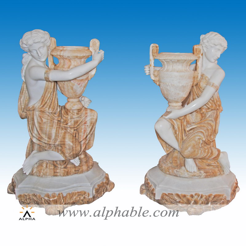 Marble welcome flower urn statues