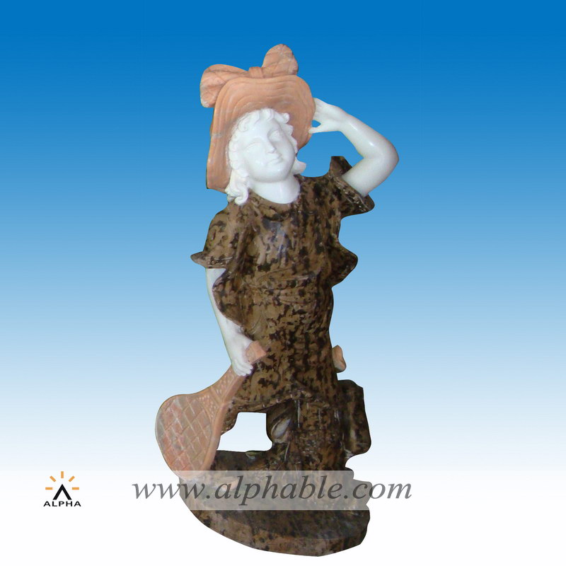 Natural marble girl statue