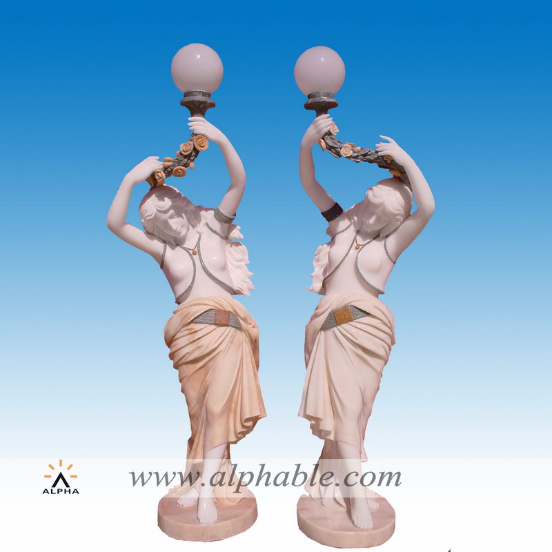 Marble statue floor lamp