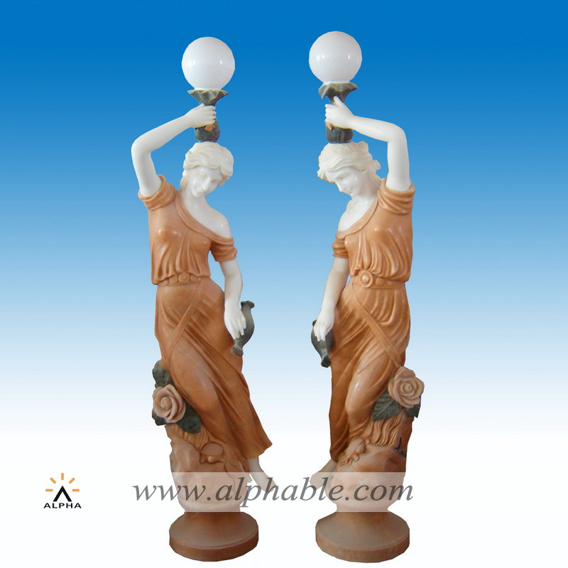 Marble floor statue lamp