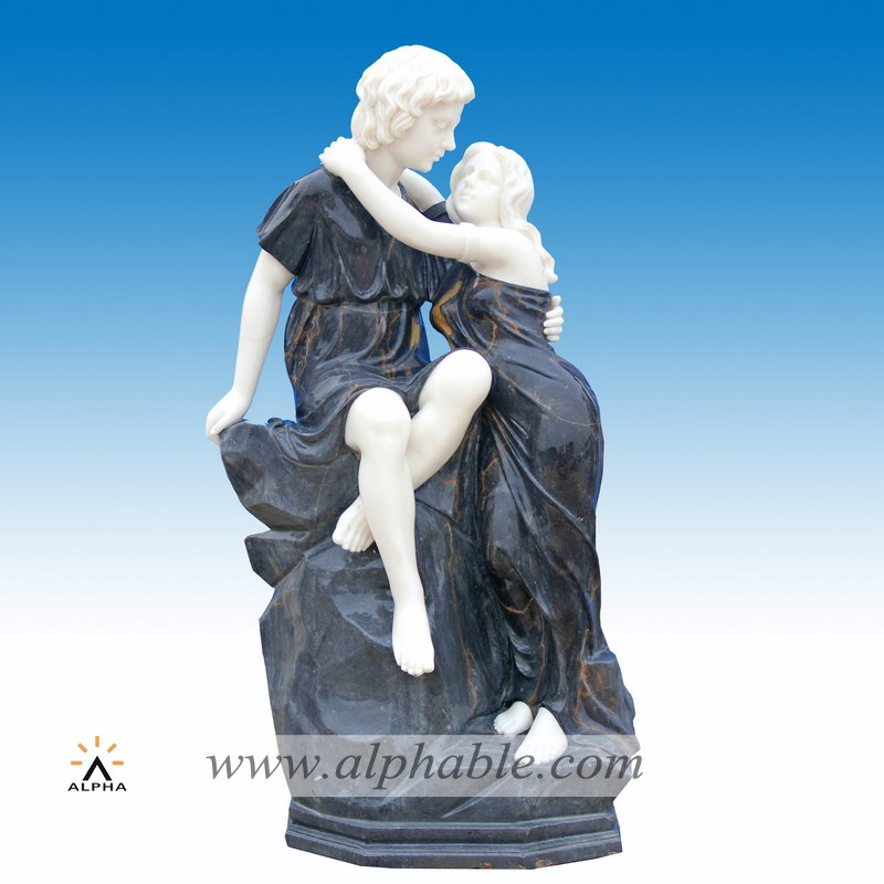 Marble boy and girl kissing statue, Marble boy and girl kissing statue SS-285
