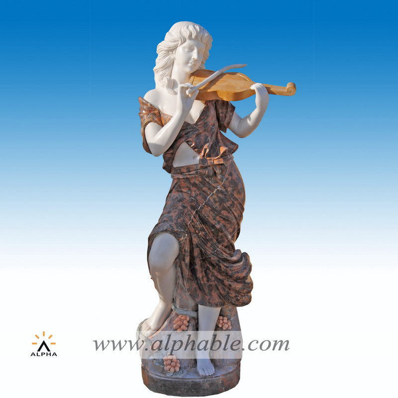 Marble girl playing violin statue, Marble girl playing violin statue SS-288