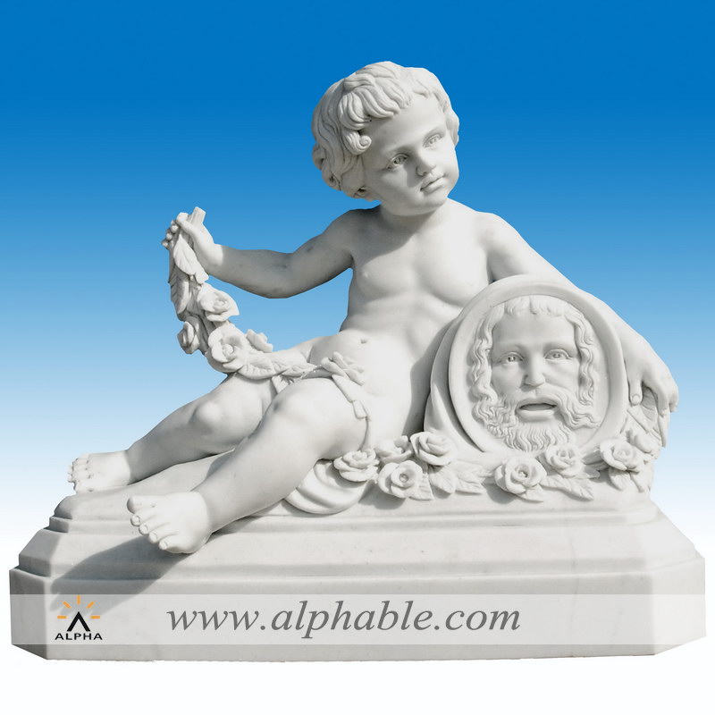 Marble table top sitting boy statue, Marble table top sitting boy statue SS-203