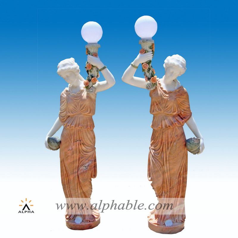 Marble carving statue lamp, Marble carving statue lamp SS-214