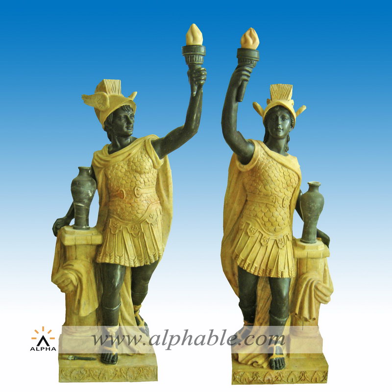 Marble Greek Torch statue SS-124