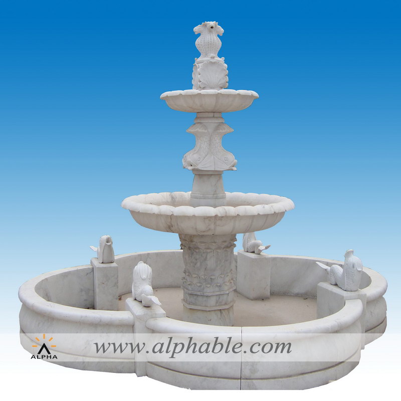 Outdoor marble fish fountain SZF-015